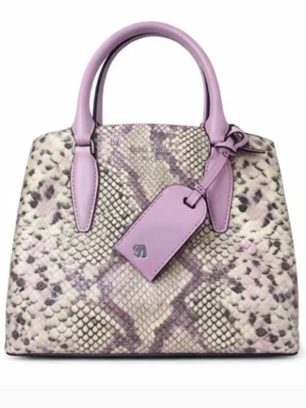 Kate Spade Medium Satchel Lavender Snake Embossed Leather Crossbody Like New